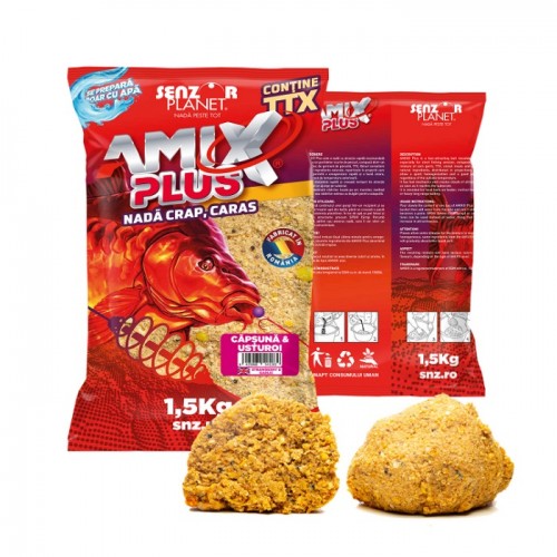 Захранка AMIX Plus Capsuna & Usturoi (ягода и чесън) 1.5 кг - Senzor Planet